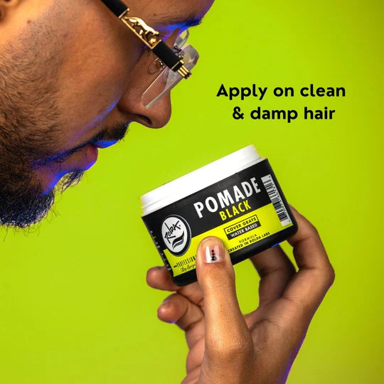 Rolda - Black Hair Pomade | Covers Grey Hairs, Medium Hold, Medium Shine, Water-based Formula, All Day Hold, Flake-free, Alcohol-free