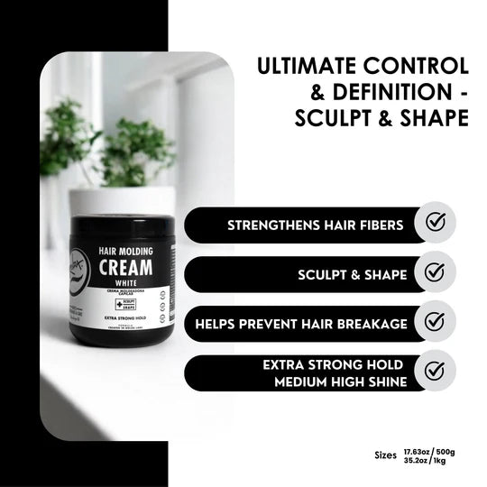 Rolda - White Hair Molding Cream | Medium-Strong Hold, Natural Finish, Medium Shine, Alcohol-free, Paraben-free