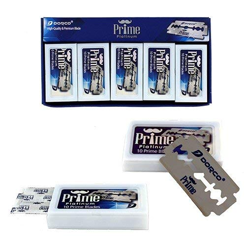 Dorco Prime Platinum Double-Edge Razor Blades – 100 Pack | Professional Shaving Blades | JCAVES USA