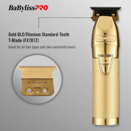 BaBylissPRO GoldFX+ Outlining Cordless Trimmer – FX787NG, Professional Hair & Beard Trimmer | JCAVES USA