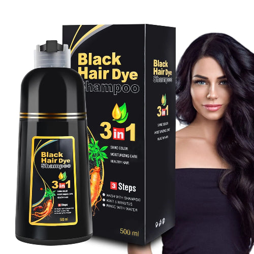 MEIDU Black Hair Dye Shampoo for Gray Hair, Lasts 30 Days/13.5 fl.oz