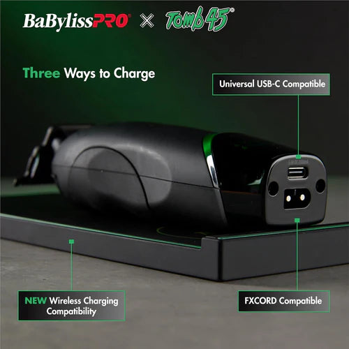 Babyliss FX Tomb45 Cordless Trimmer – Wireless Charging, Professional Hair & Beard Trimmer | JCAVES USA