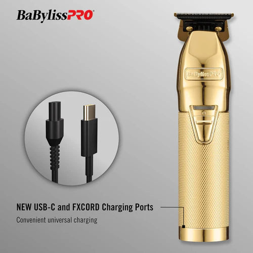 BaBylissPRO GoldFX+ Outlining Cordless Trimmer – FX787NG, Professional Hair & Beard Trimmer | JCAVES USA
