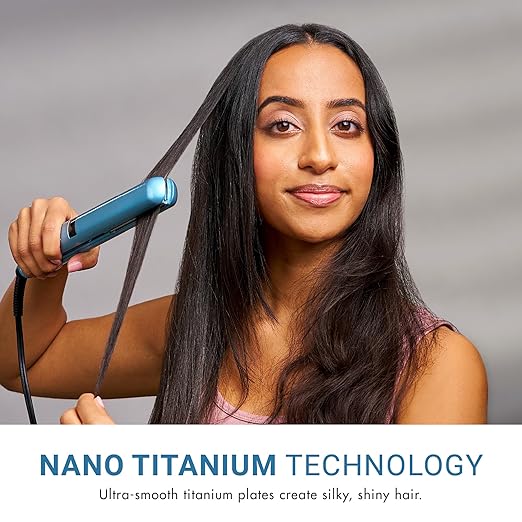 BaBylissPRO Nano Titanium Limited Edition 1" Digital Flat Iron – Black & Blue, Professional Hair Straightener | JCAVES USA