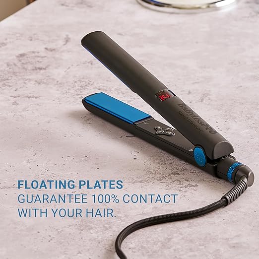 BaBylissPRO Nano Titanium Limited Edition 1" Digital Flat Iron – Black & Blue, Professional Hair Straightener | JCAVES USA