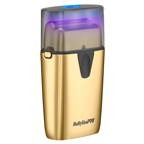 BaByliss PRO UVFOIL Metal Double-Foil Shaver – Gold FXLFS2G, UV-Disinfecting Professional Shaver | JCAVES USA