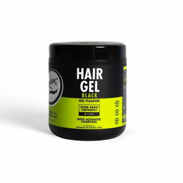 Rolda - Black Hair Styling Gel | Covers Gray Hair, Medium-Strong Hold, Medium Shine, Wet Look, Alcohol-free, Paraben-free, Flake-free