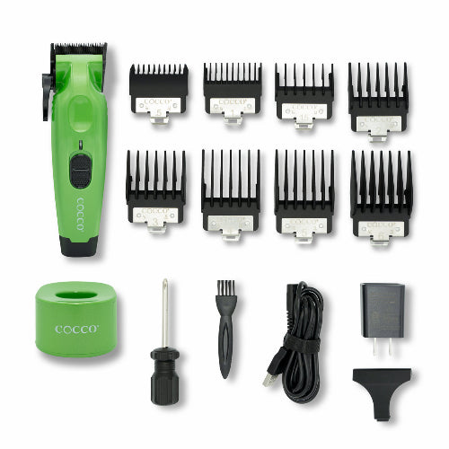 Cocco Hyper Veloce Pro Clipper – Green | High-Performance Brushless Motor Professional Clipper | JCAVES USA