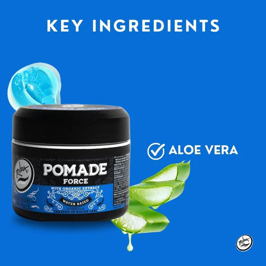 Rolda - Force Hair Pomade | Water Based Formula, Medium Hold, Medium Shine, Washes Out Easily, All Day Hold, Flake-free, Alcohol-free