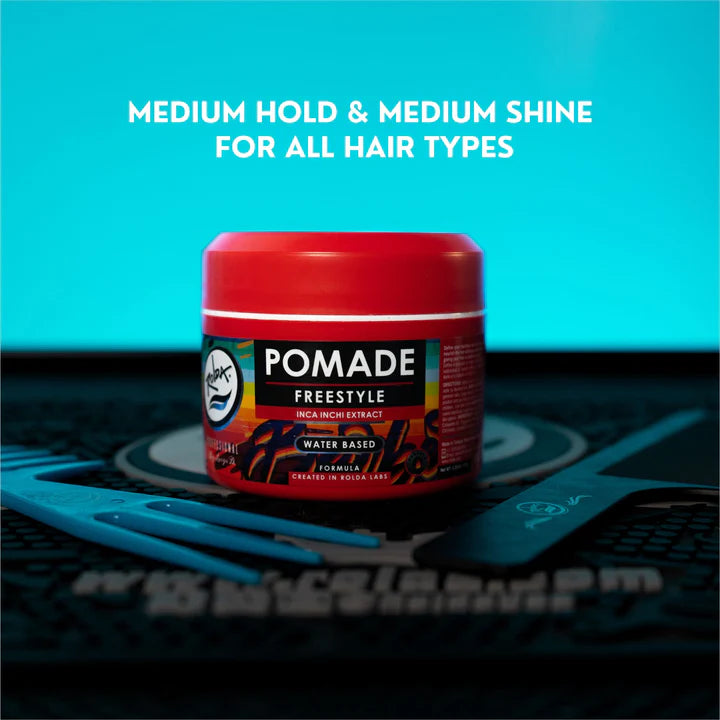 Rolda - Freestyle Hair Pomade | Water Based Formula, Medium Hold, Medium Shine, Washes Out Easily, All Day Hold, Flake-free
