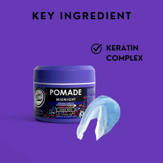 Rolda - Midnight Hair Pomade | Water Based Formula, Medium Hold, Medium Shine, Washes Out Easily, All Day Hold, Flake-free