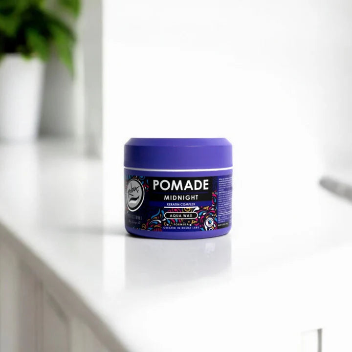 Rolda - Midnight Hair Pomade | Water Based Formula, Medium Hold, Medium Shine, Washes Out Easily, All Day Hold, Flake-free