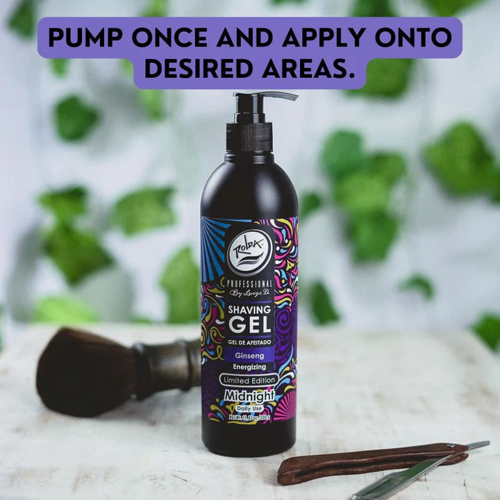 Rolda - Midnight Ginseng Shaving Gel For Sensitive Skin | No Bump Shave Gel, Mess-free Application, Anti-Aging, Fight Razor Burn, Smooth Shave