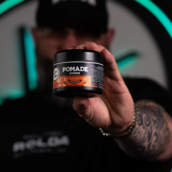 Rolda - Power Hair Pomade | Water Based Formula, High Hold, High Shine, Edge Control Gel, Flake-free, Alcohol-free, Residue-free
