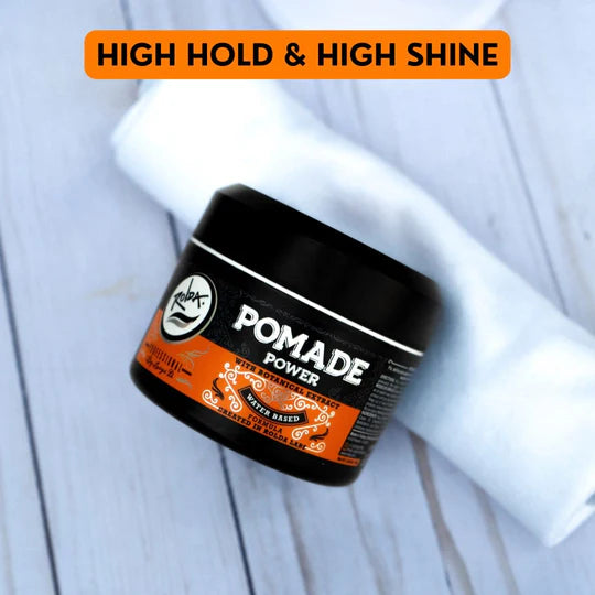 Rolda - Power Hair Pomade | Water Based Formula, High Hold, High Shine, Edge Control Gel, Flake-free, Alcohol-free, Residue-free