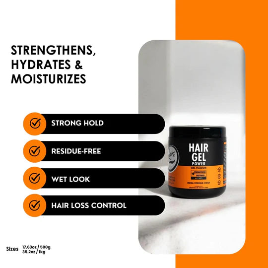 Rolda - Power Hair Styling Gel | Mega-Strong Hold, High Shine, Wet Look, Alcohol-free, Paraben-free, Flake-free