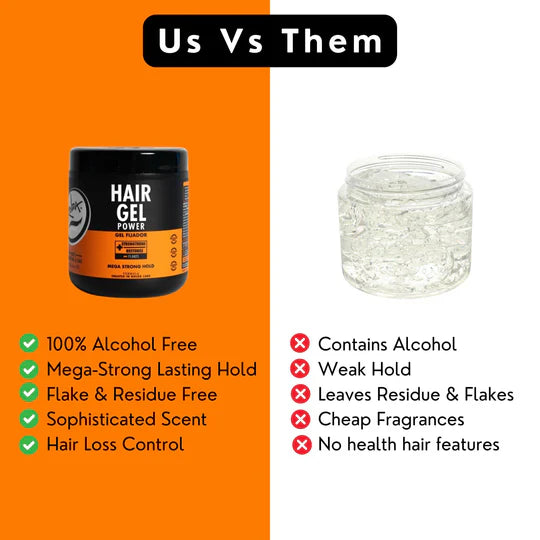 Rolda - Power Hair Styling Gel | Mega-Strong Hold, High Shine, Wet Look, Alcohol-free, Paraben-free, Flake-free