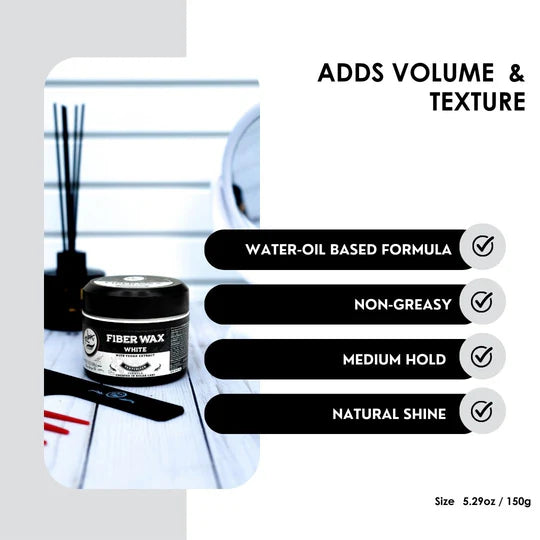 Rolda - White Hair Fiber Wax | Add Volume & Texture, Medium Hold, Semi Matte Finish, Hybrid Formula, Residue-free, Alcohol-free