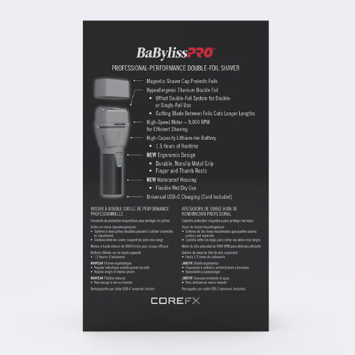 BaBylissPRO COREFX Double-Foil Shaver – Professional Cordless Shaving Tool | JCAVES USA