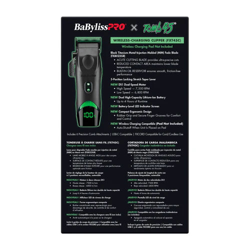 Babyliss FX Tomb45 Hair Clipper – Wireless Charging, Professional Cordless Clipper | JCAVES USA