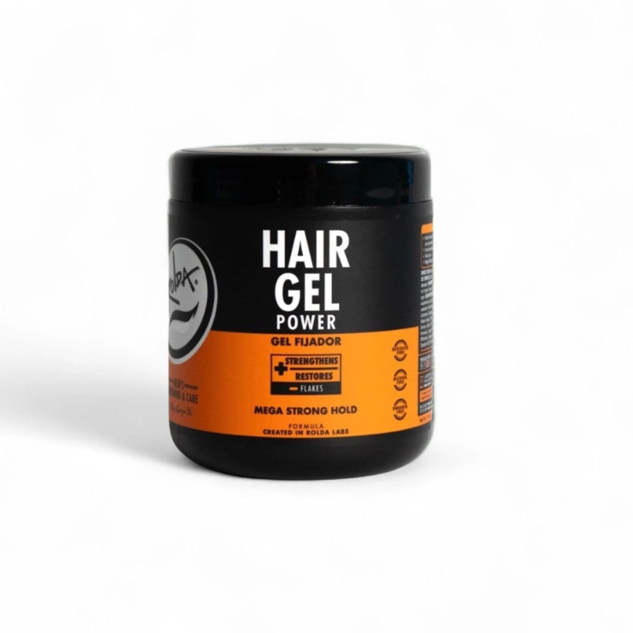 Rolda - Power Hair Styling Gel | Mega-Strong Hold, High Shine, Wet Look, Alcohol-free, Paraben-free, Flake-free