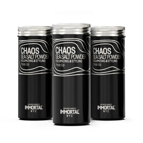 Immortal NYC Chaos Sea Salt Texture & Volumizing Powder – 0.7oz | Flexible Extra Strong Hold, Natural Matte Finish | JCAVES USA