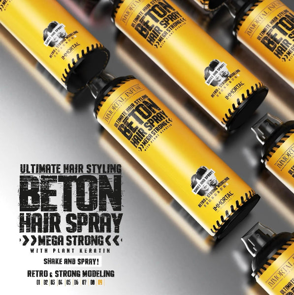 Beton Mega Strong Hair Spray – Matte Dry Look, Plant Keratin, 500ml, Professional Hold | JCAVES USA