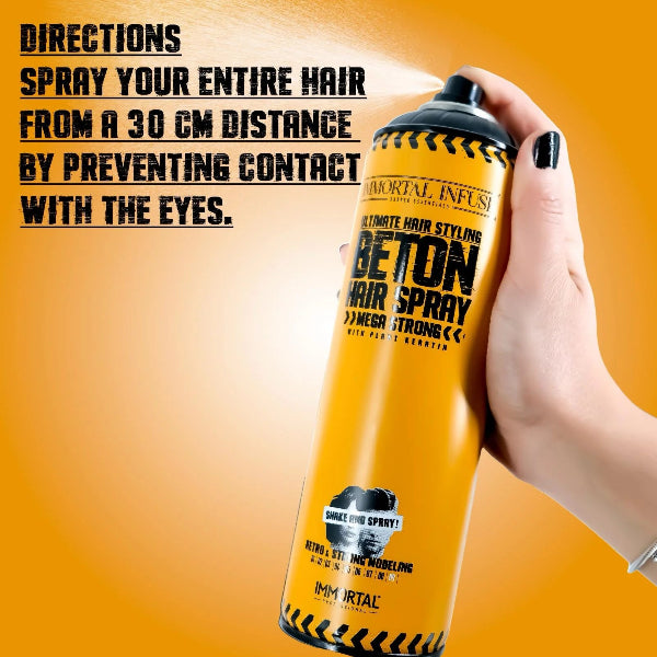 Beton Mega Strong Hair Spray – Matte Dry Look, Plant Keratin, 500ml, Professional Hold | JCAVES USA