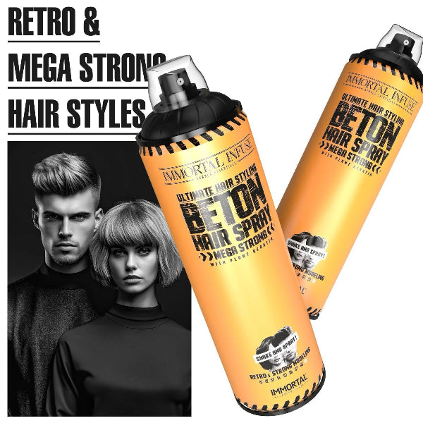 Beton Mega Strong Hair Spray – Matte Dry Look, Plant Keratin, 500ml, Professional Hold | JCAVES USA