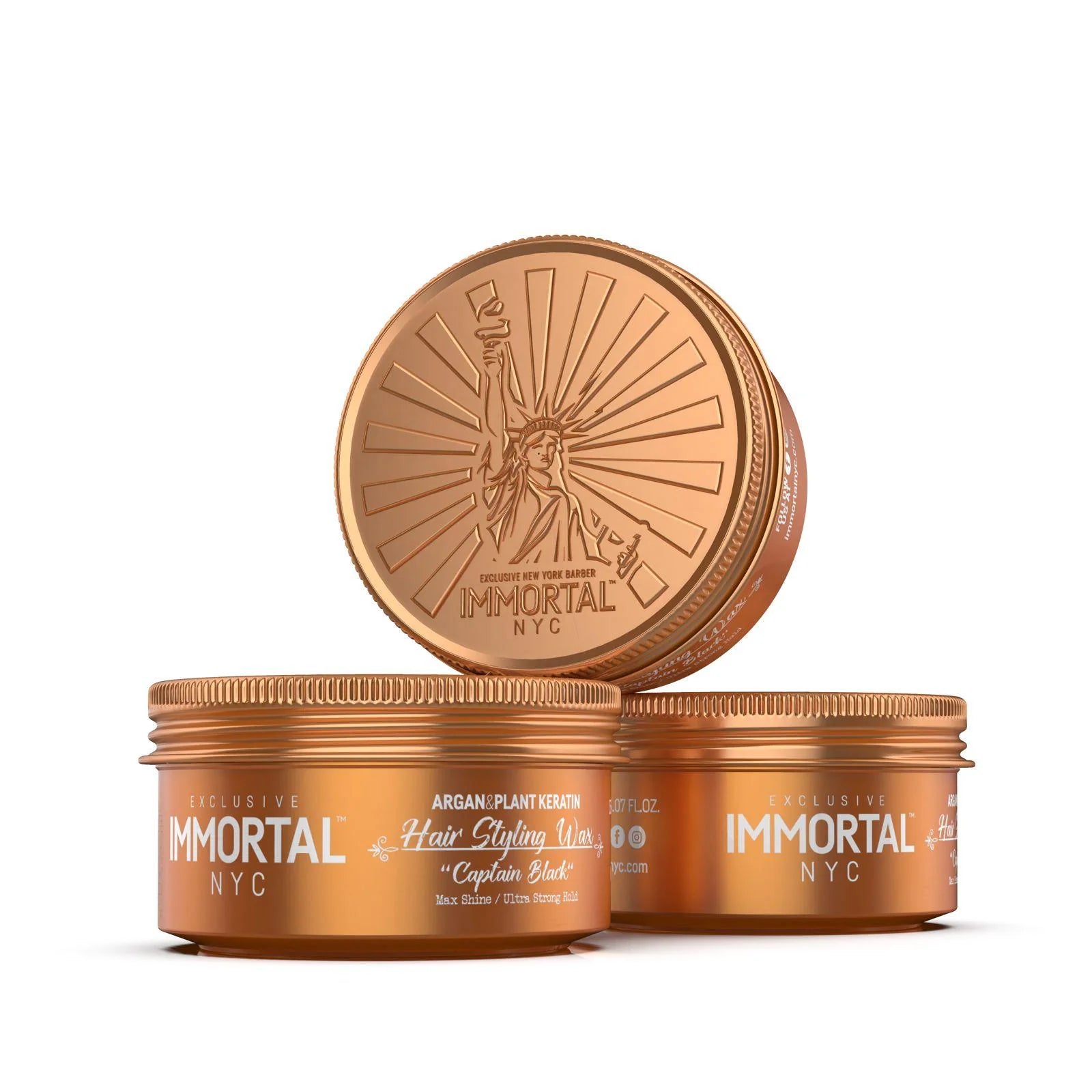 Immortal NYC Captain Black Hair Styling Wax | Strong Hold & Matte Finish for Men | JCAVES USA
