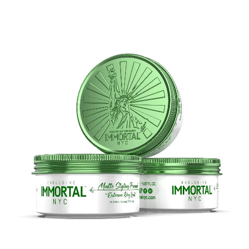 Immortal NYC Matte Styling Pomade | Strong Hold, Matte Finish & Extra Volume | JCAVES USA