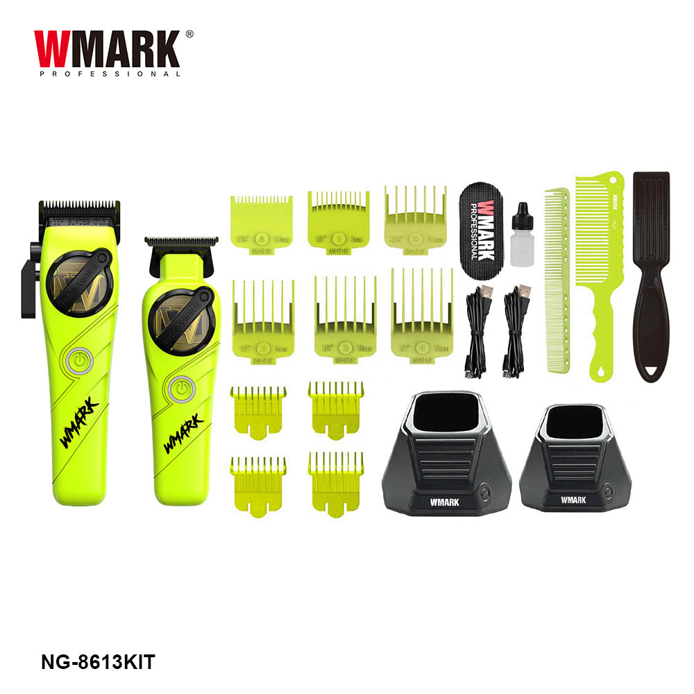 WMARK NG-8613KIT High Speed Hair Clipper Trimmer Kit ( GREEN )