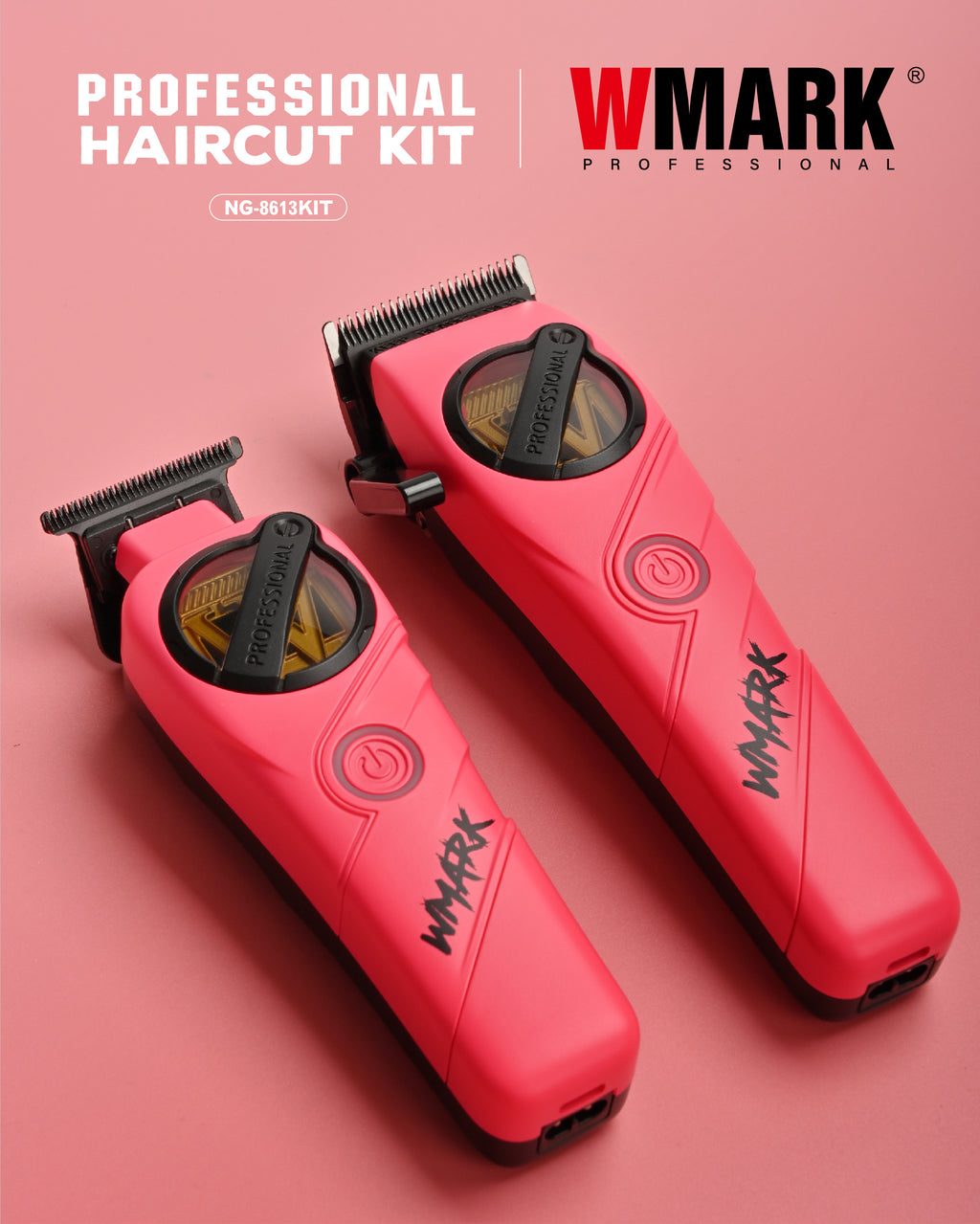 WMARK NG-8613KIT High Speed Hair Clipper Trimmer Kit ( PINK )