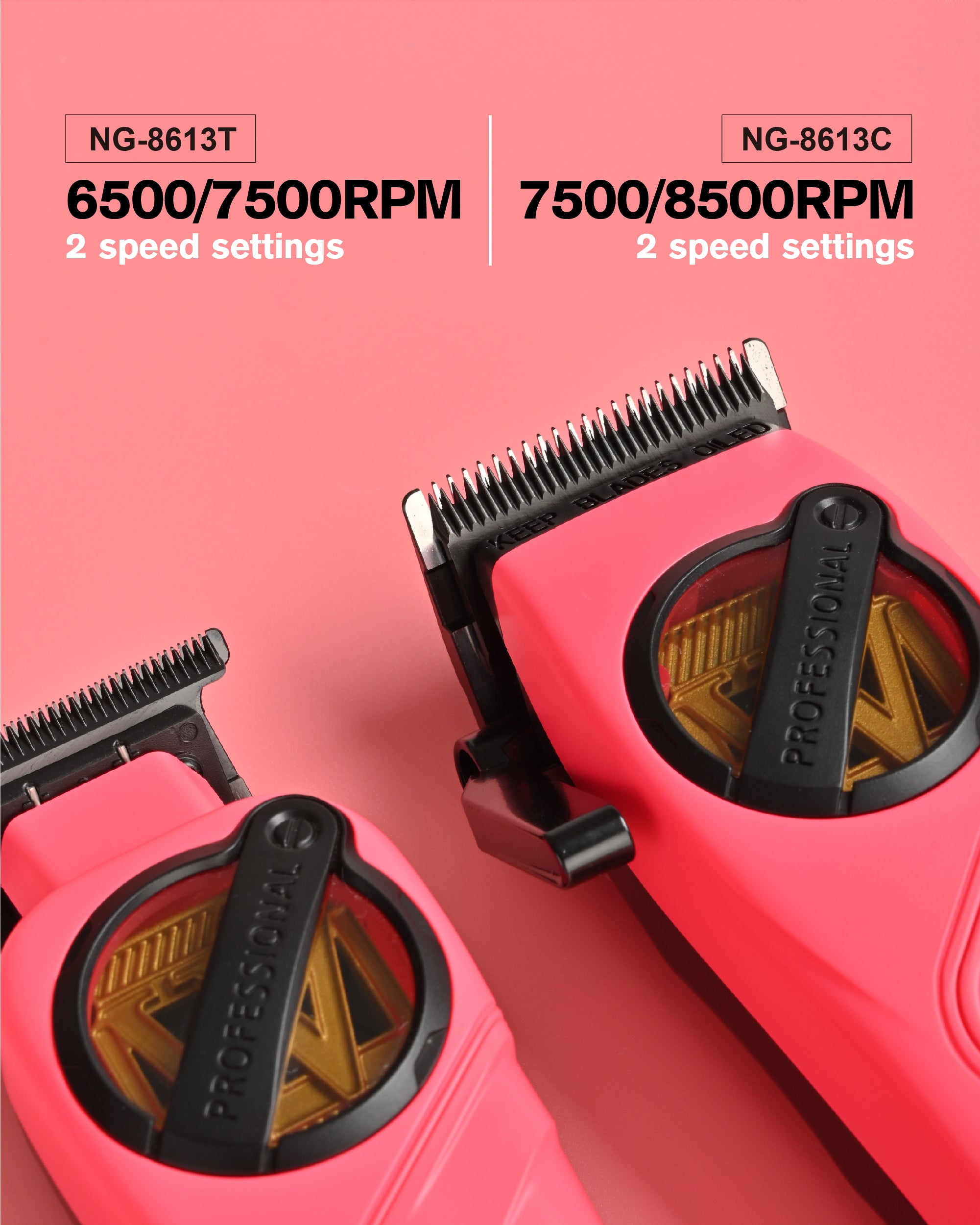 WMARK NG-8613KIT High Speed Hair Clipper Trimmer Kit ( PINK )