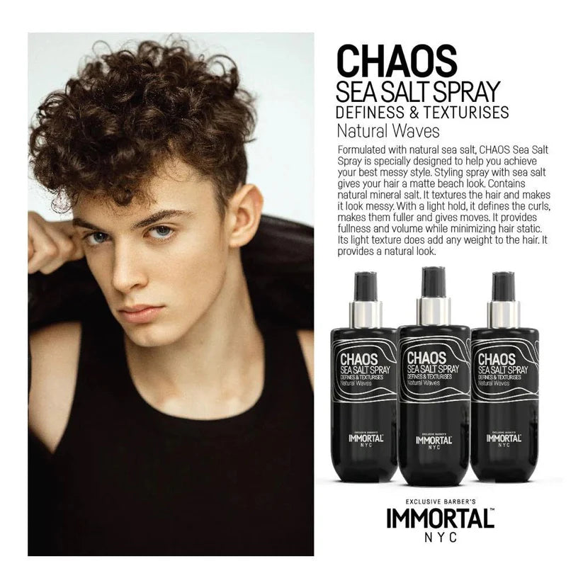 Immortal NYC Chaos Sea Salt Spray | Define & Texturize Hair with Natural Waves | JCAVES USA