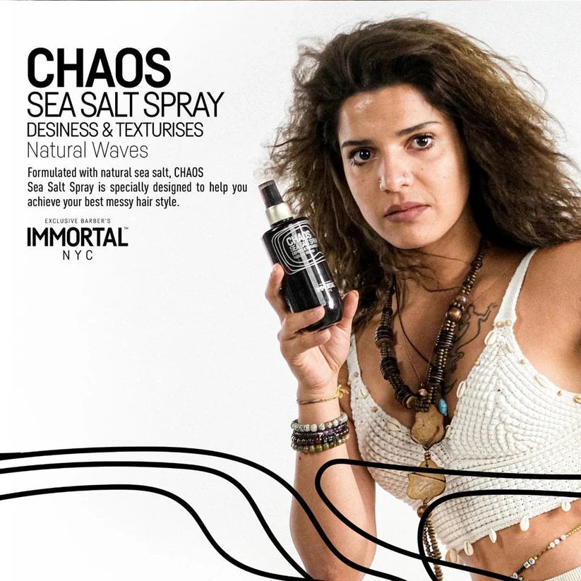 Immortal NYC Chaos Sea Salt Spray | Define & Texturize Hair with Natural Waves | JCAVES USA