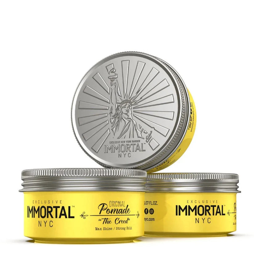 Immortal NYC Original Pomade "The Creed" | Strong Hold & Shiny Finish Hair Styling | JCAVES USA