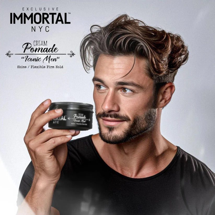Immortal NYC Cream Pomade – Iconic Man | Long-Lasting Hold & Natural Shine | JCAVES USA