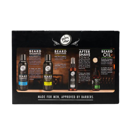 Rolda - Men's Beard Care Grooming Kit | 5-in-1 Beard Care, For Sensitive Skin, Daily Grooming Routine, Clean Beard, Restore Shine