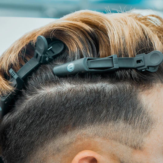 Rolda - Alligator Barber Hair Clips | 6-pack, Carbon-Fiber, Heat Resistant (BLACK)