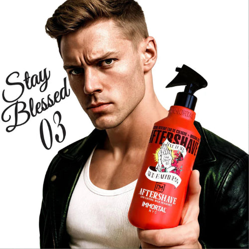 Immortal NYC Aftershave Stay Blessed 03 | Refreshing & Soothing Post-Shave Balm for Men | JCAVES USA