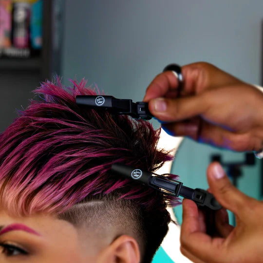 Rolda - Alligator Barber Hair Clips | 6-pack, Carbon-Fiber, Heat Resistant (BLACK)