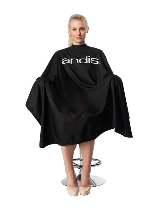 Andis Black Barber Cape – Professional Hair Cutting Cape, Lightweight & Durable #12810 | JCAVES USA