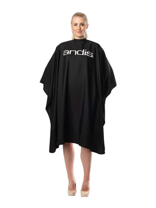 Andis Black Barber Cape – Professional Hair Cutting Cape, Lightweight & Durable #12810 | JCAVES USA