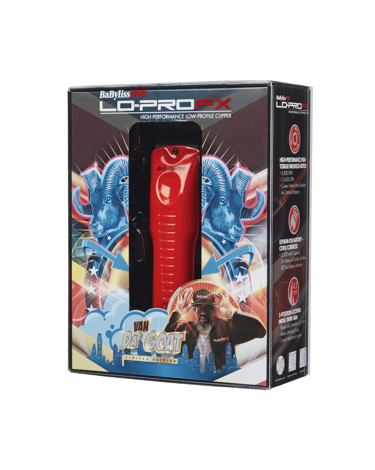 BaByliss Lo-PRO FX Influencer Clipper – Red Limited Edition FX825RI, Professional Cordless Hair Clipper | JCAVES USA