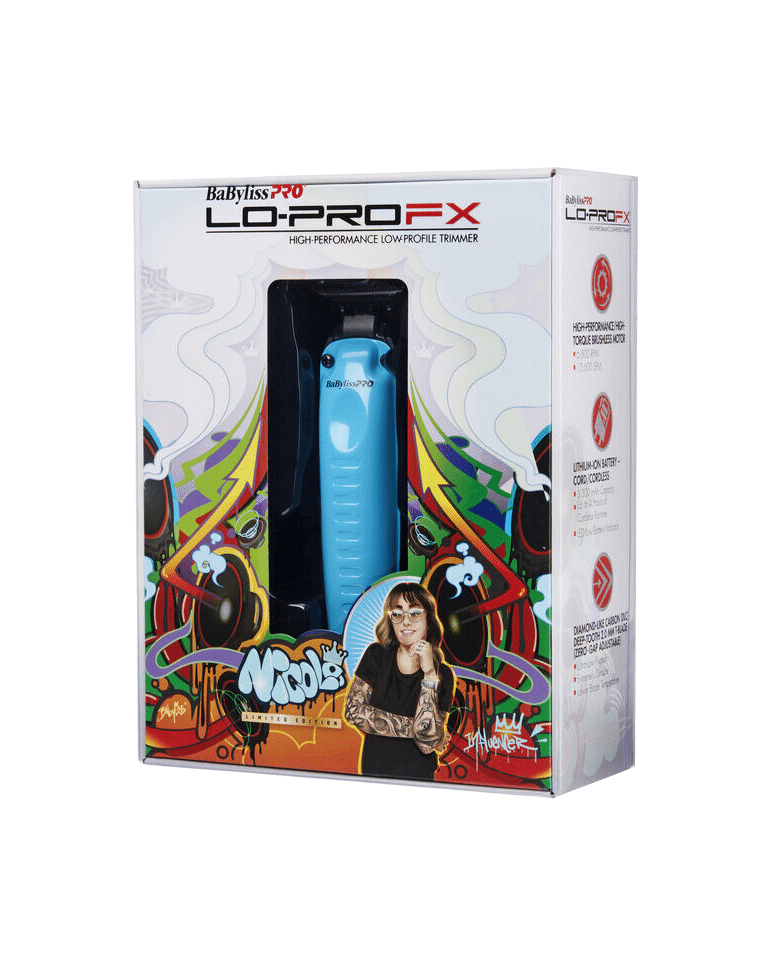 BaBylissPRO Influencer Edition LoProFX Trimmer – Blue FX726BI, Professional Cordless Hair & Beard Trimmer | JCAVES USA