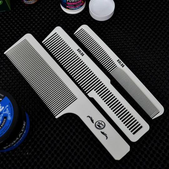 Rolda - Barber Hair Styling Comb Kit | 3-Pack (WHITE)