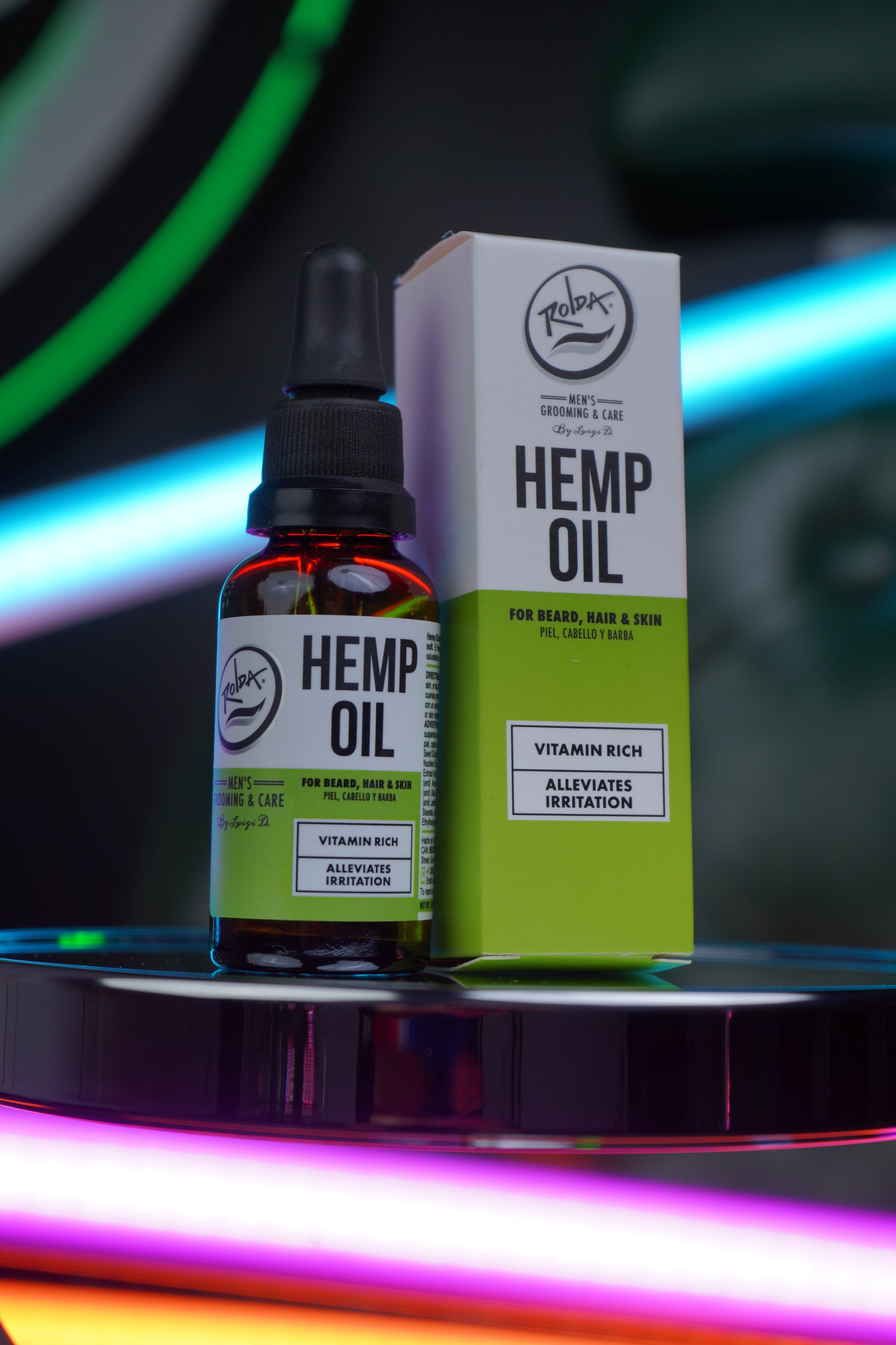 Rolda - Hemp Oil For Beard Hair | Ideal For Sensitive Skin, Antioxidant Rich, Fight Dry & Itchy Beard, Non-greasy, Organic Extract