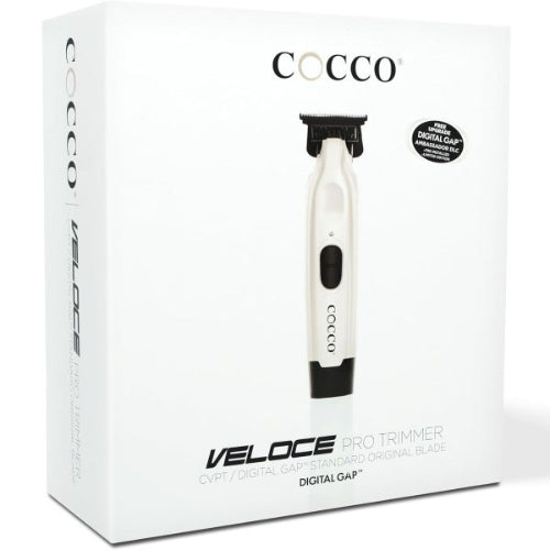 Cocco Veloce Pro Cordless Trimmer – Digital Gap Ambassador DLC Blade + Black Charging Stand | Professional Trimmer | JCAVES USA