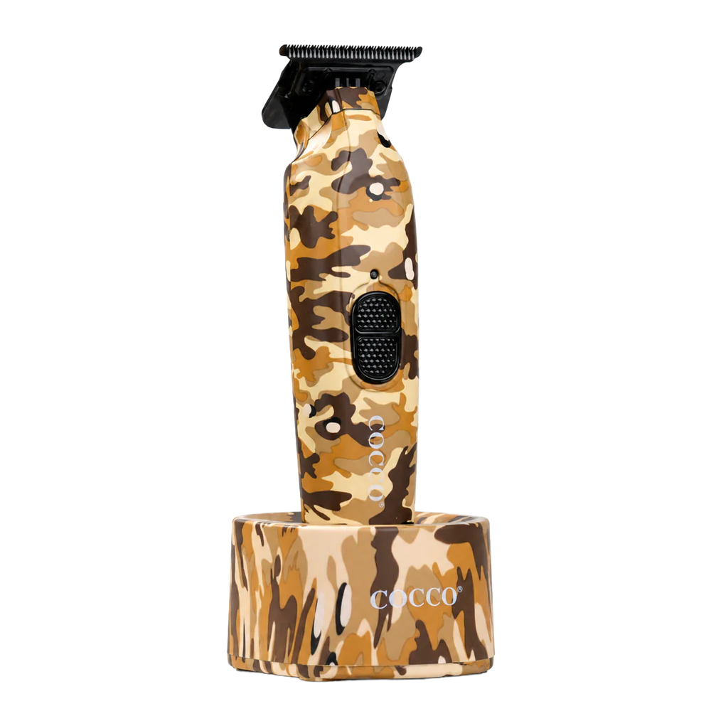 Cocco Hyper Veloce Pro Cordless Trimmer – Limited Edition Camo | Graphene Digital Gap Blade + Charging Stand | JCAVES USA
